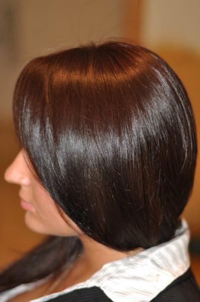 Dark chocolate hair colour with a purple tinge