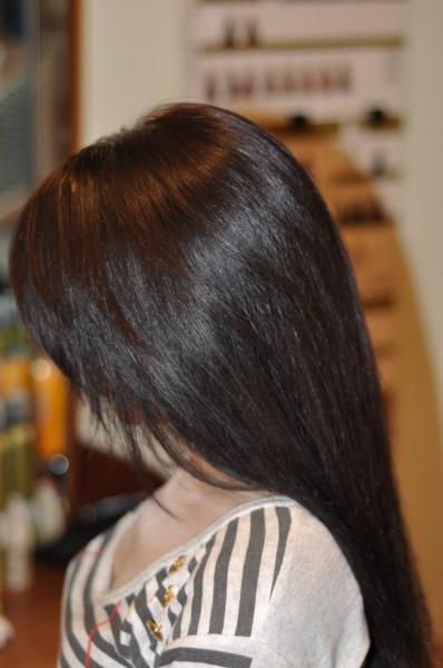 Dark chocolate hair colour