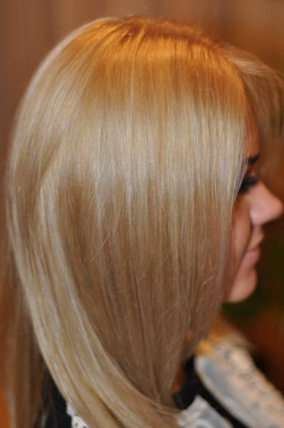 Caramel hair colour with a grey tint