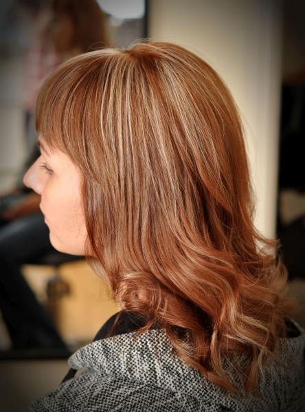 Brown colour with white highlights | Hairstylist Oksana in